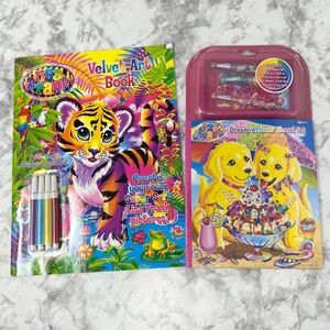 Lisa Frank Travel Writers & Velvet Art Coloring Book Bundle 99s Y2K Bundle